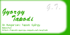 gyorgy tapodi business card